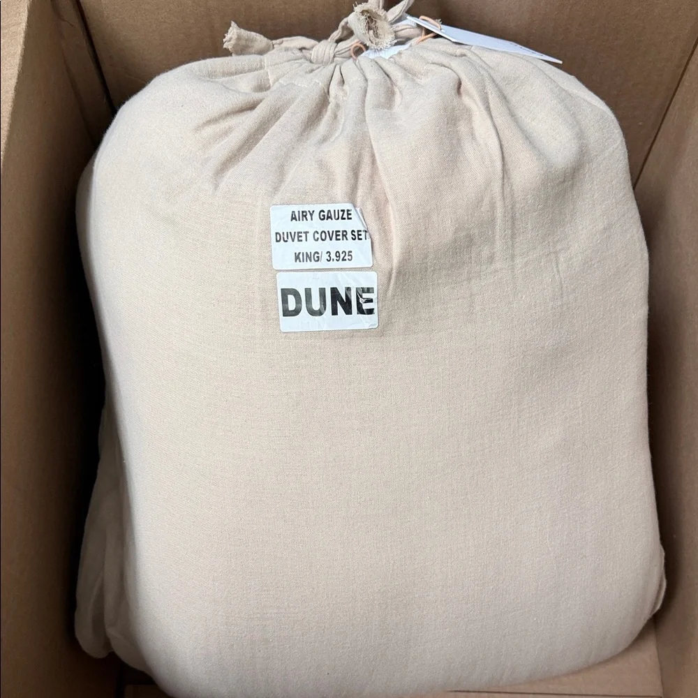 Quince Organic Cotton Airy Gauze Duvet Cover Set King Dune NWT Neutral Luxury
